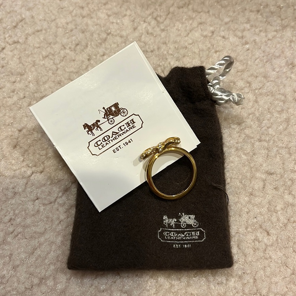 Coach Gold Bow Ring